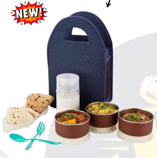 All in 1 Tiffin Set for Office Lunch, School Meals and Travel Carry, Practical Food Storage Gift for Daily Use, Corporate Gifting and Meal Convenience